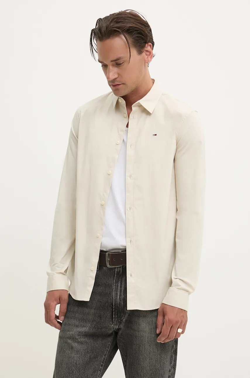 Риза Tommy Jeans мъжка в бежово с кройка по тялото с класическа яка DM0DM04405, Бежов
Риза Tommy Jeans мъжка в бежово с кройка по тялото с класическа яка DM0DM04405, Бежов