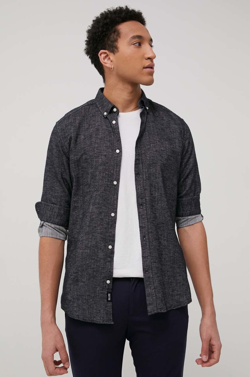 Рубашка с примесью льна Only & Sons мужская цвет синий slim воротник button-down
Рубашка с примесью льна Only & Sons мужская цвет синий slim воротник button-down