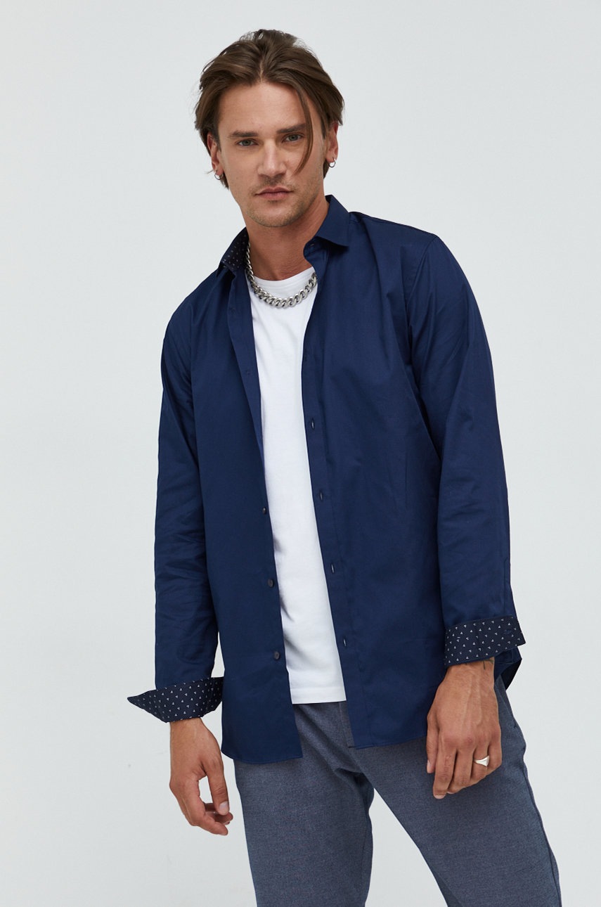 Хлопковая рубашка Premium by Jack&Jones мужская цвет синий slim итальянский воротник
Хлопковая рубашка Premium by Jack&Jones мужская цвет синий slim итальянский воротник