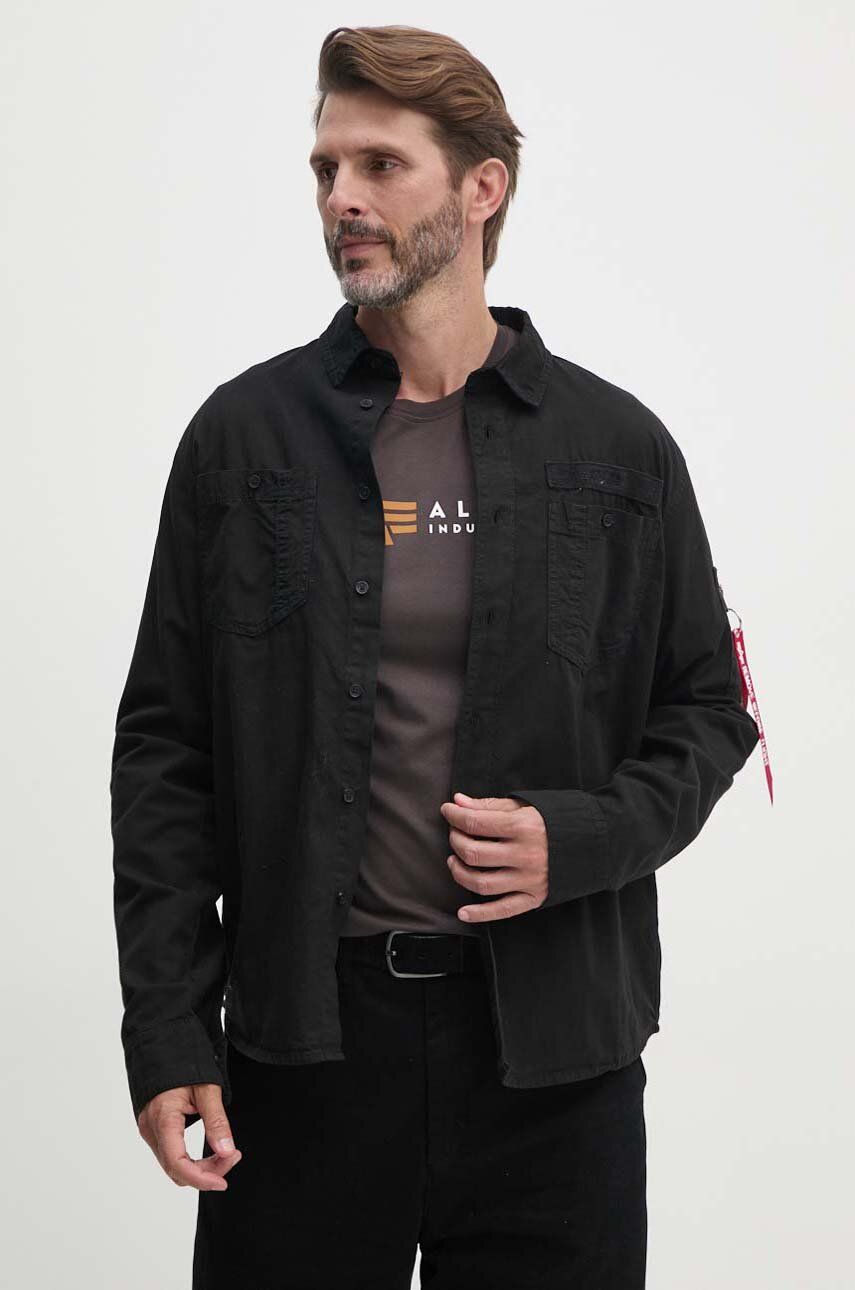 Памучна риза Alpha Industries мъжка в черно със стандартна кройка с класическа яка, Черен
Памучна риза Alpha Industries мъжка в черно със стандартна кройка с класическа яка, Черен