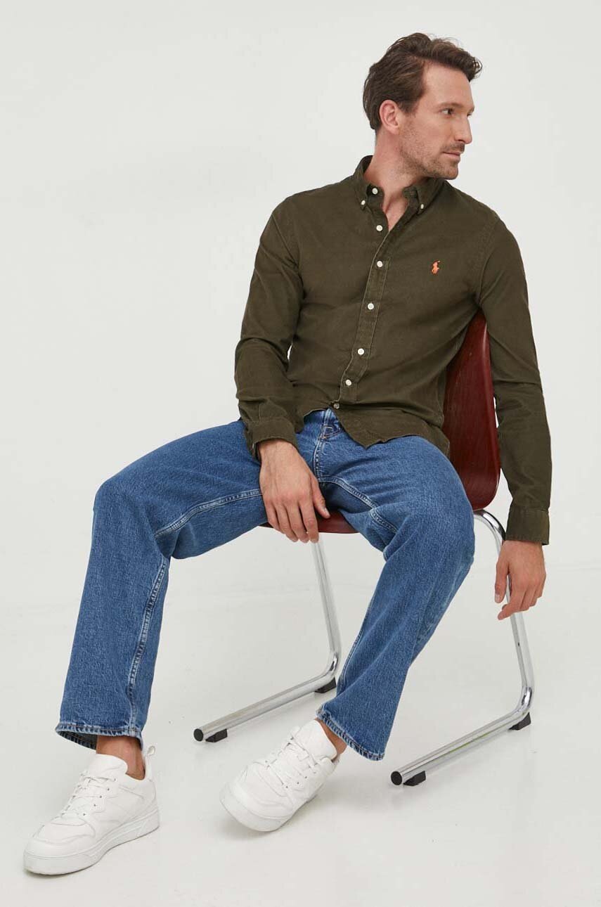 Вельветовая рубашка Polo Ralph Lauren цвет зелёный regular воротник button-down
Вельветовая рубашка Polo Ralph Lauren цвет зелёный regular воротник button-down