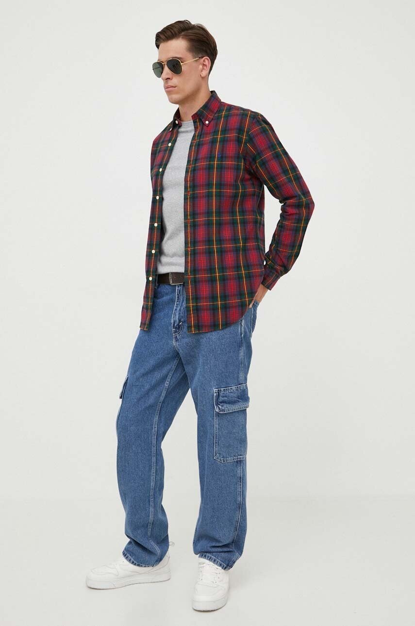 Хлопковая рубашка Polo Ralph Lauren мужская цвет красный regular воротник button-down
Хлопковая рубашка Polo Ralph Lauren мужская цвет красный regular воротник button-down