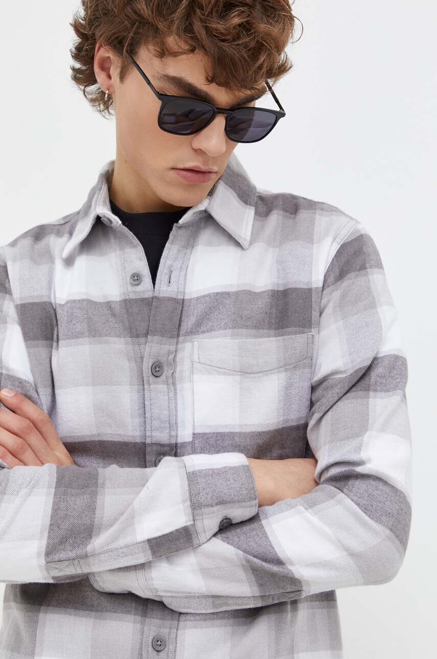 Памучна риза Hollister Co. мъжка в сиво със стандартна кройка с класическа яка, Сив
Памучна риза Hollister Co. мъжка в сиво със стандартна кройка с класическа яка, Сив