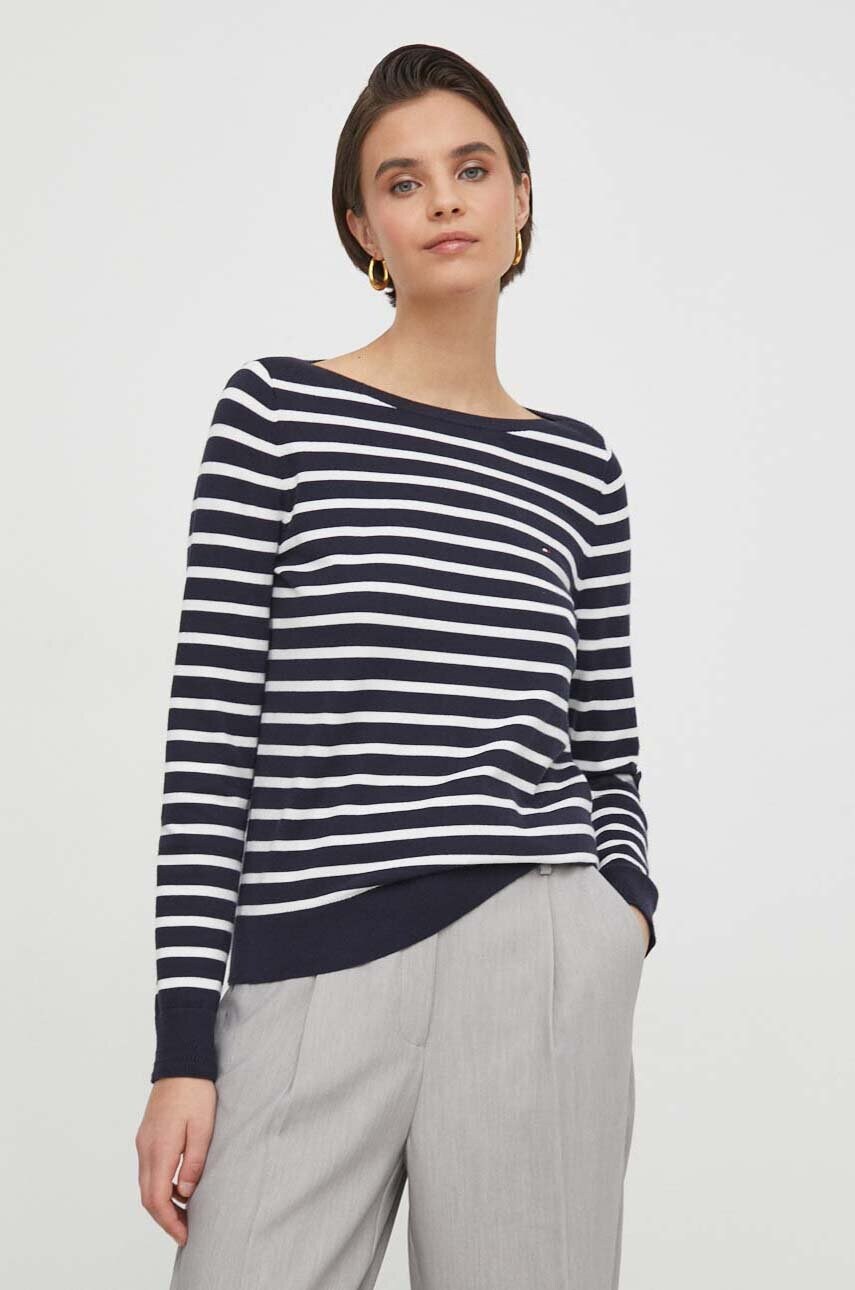 Пуловер Tommy Hilfiger дамски в тъмносиньо от лека материя WW0WW40099, Тъмносин
Пуловер Tommy Hilfiger дамски в тъмносиньо от лека материя WW0WW40099, Тъмносин