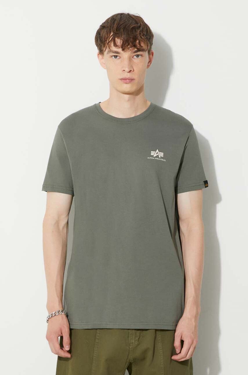 Хлопковая футболка Alpha Industries Basic T Small Logo мужская цвет зелёный с принтом 188505.432
Хлопковая футболка Alpha Industries Basic T Small Logo мужская цвет зелёный с принтом 188505.432
