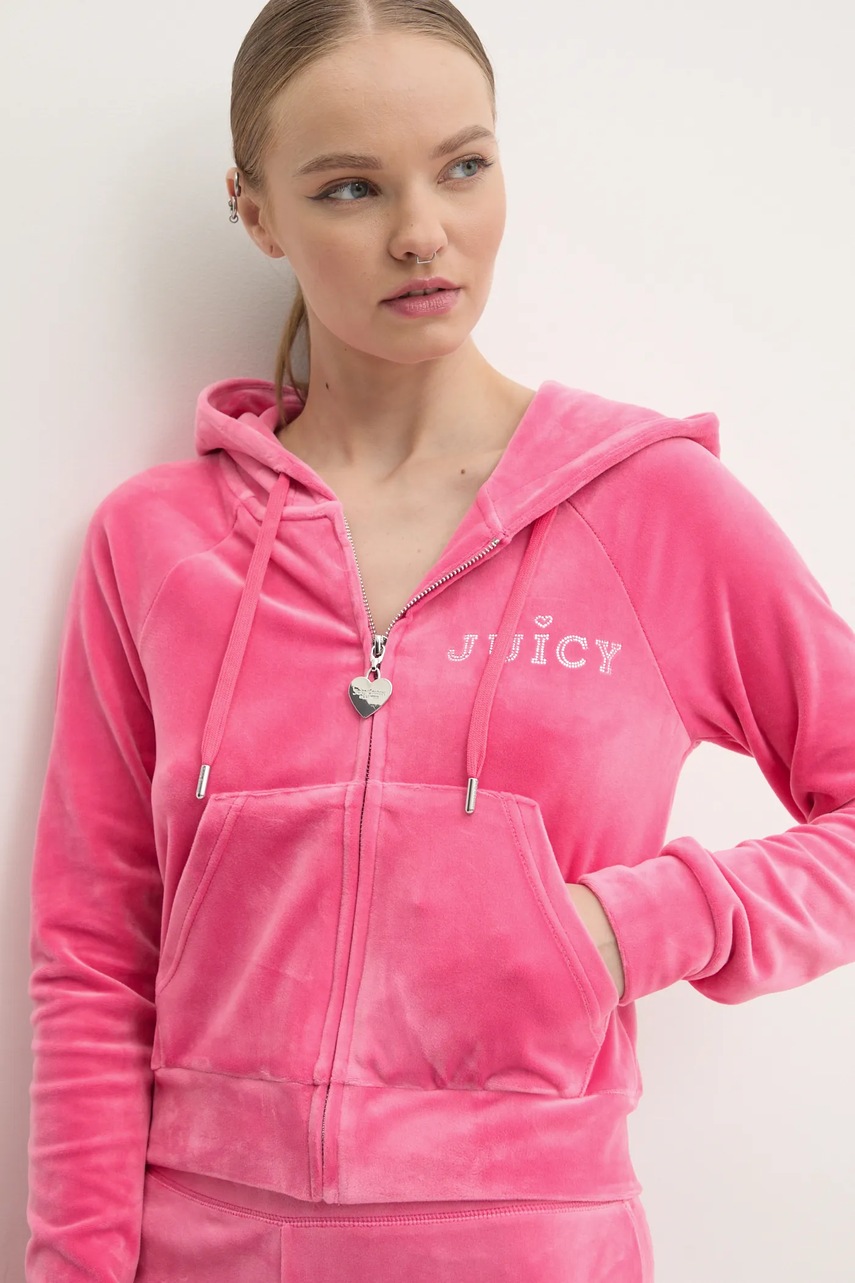 Кадифен суичър Juicy Couture REGAL MADISON HOODIE в розово с качулка с изчистен дизайн JCBAS224828, Розов
Кадифен суичър Juicy Couture REGAL MADISON HOODIE в розово с качулка с изчистен дизайн JCBAS224828, Розов