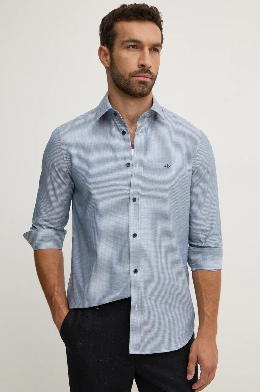 Риза Armani Exchange мъжка в синьо със стандартна кройка с класическа яка 6DZC30 ZN5UZ, Син
Риза Armani Exchange мъжка в синьо със стандартна кройка с класическа яка 6DZC30 ZN5UZ, Син