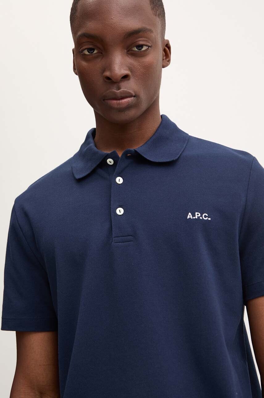 Памучна тениска с яка A.P.C. polo standard GOTS в тъмносиньо с изчистен дизайн COGWZ.H26342, Тъмносин
Памучна тениска с яка A.P.C. polo standard GOTS в тъмносиньо с изчистен дизайн COGWZ.H26342, Тъмносин