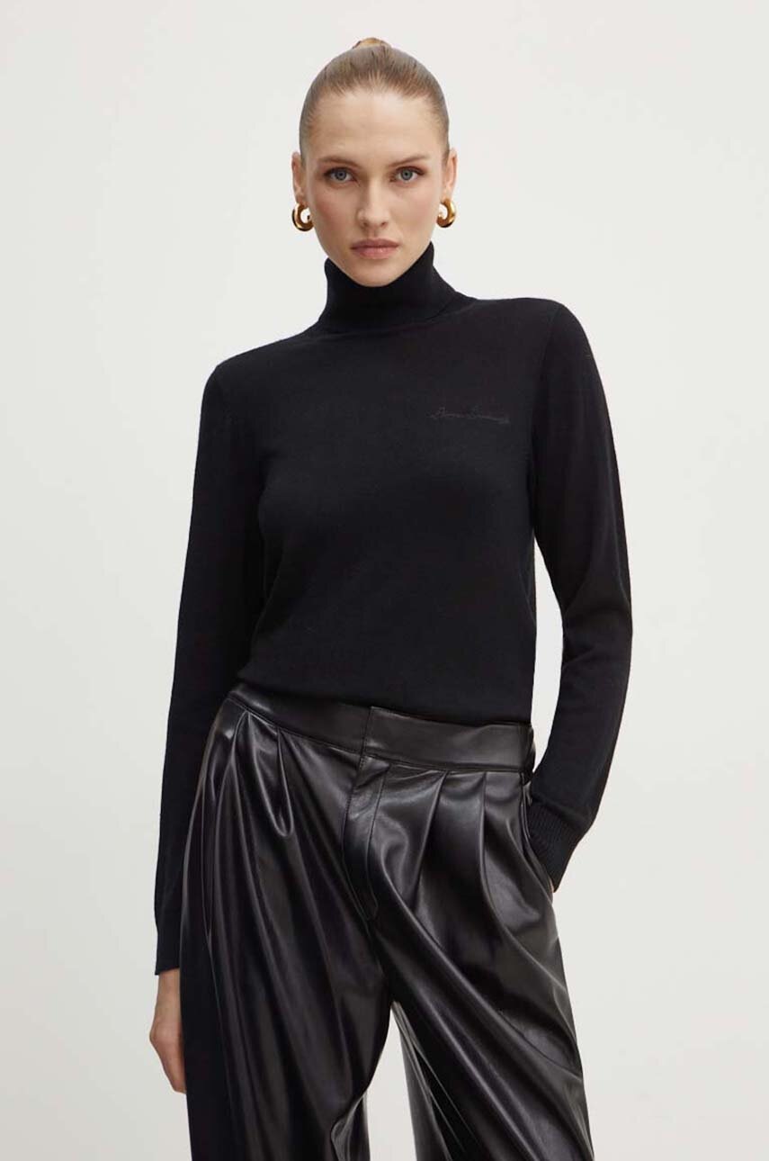 Вълнен пуловер Armani Exchange дамски в черно от лека материя с поло 6DYM1K YME3Z, Черен
Вълнен пуловер Armani Exchange дамски в черно от лека материя с поло 6DYM1K YME3Z, Черен