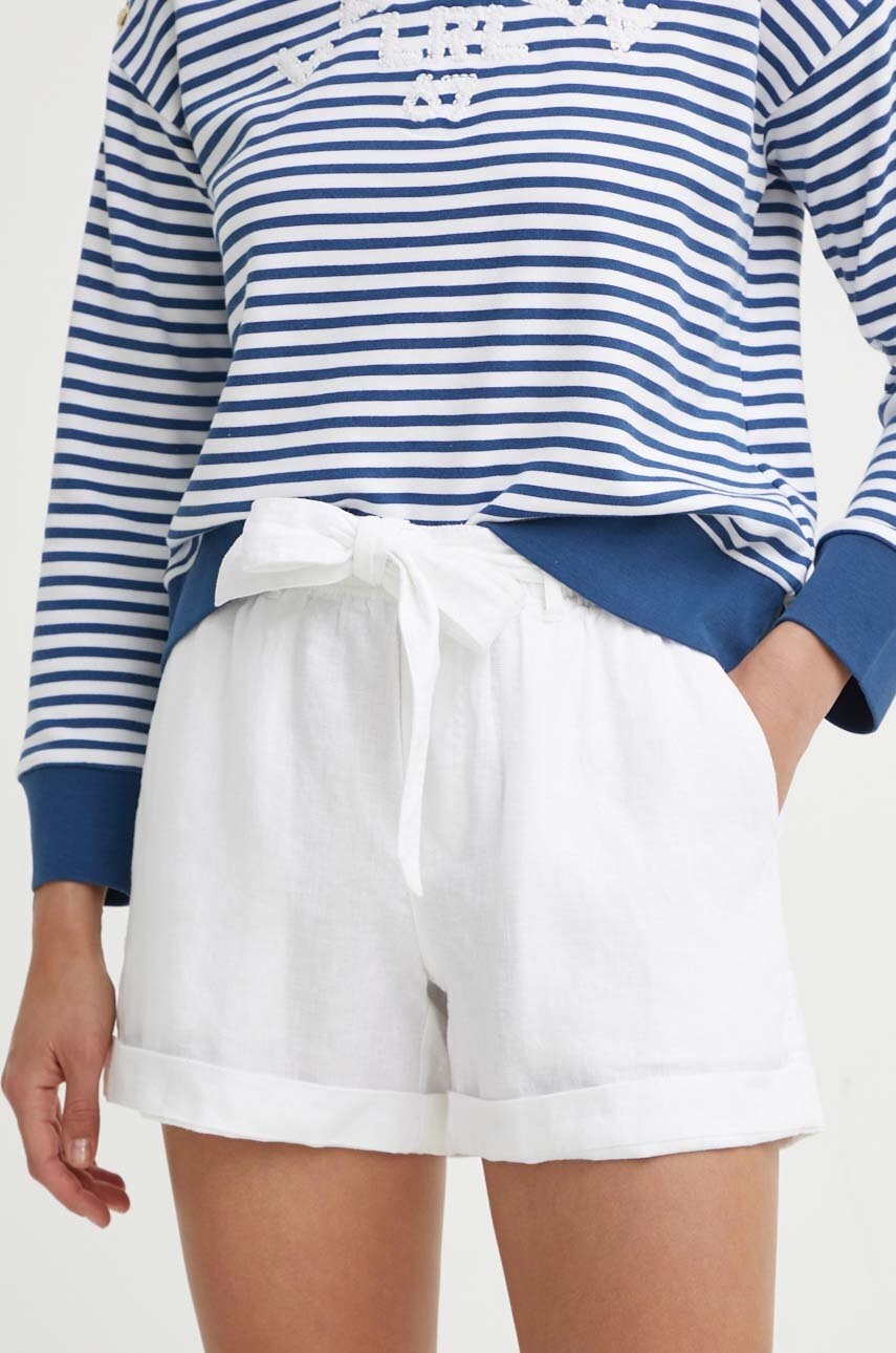 Ленен къс панталон Polo Ralph Lauren в бяло с изчистен дизайн с висока талия 211806907, Бял
Ленен къс панталон Polo Ralph Lauren в бяло с изчистен дизайн с висока талия 211806907, Бял