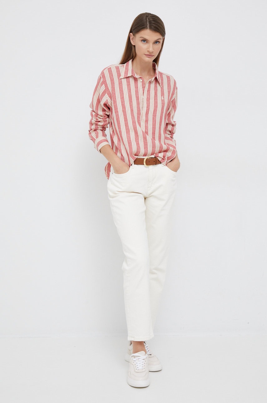 Льняная рубашка Polo Ralph Lauren женская цвет красный relaxed классический воротник
Льняная рубашка Polo Ralph Lauren женская цвет красный relaxed классический воротник