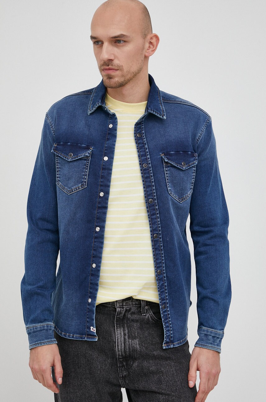 Дънкова риза Pepe Jeans New Jepson мъжка в тъмносиньо със стандартна кройка с класическа яка, Тъмносин
Дънкова риза Pepe Jeans New Jepson мъжка в тъмносиньо със стандартна кройка с класическа яка, Тъмносин