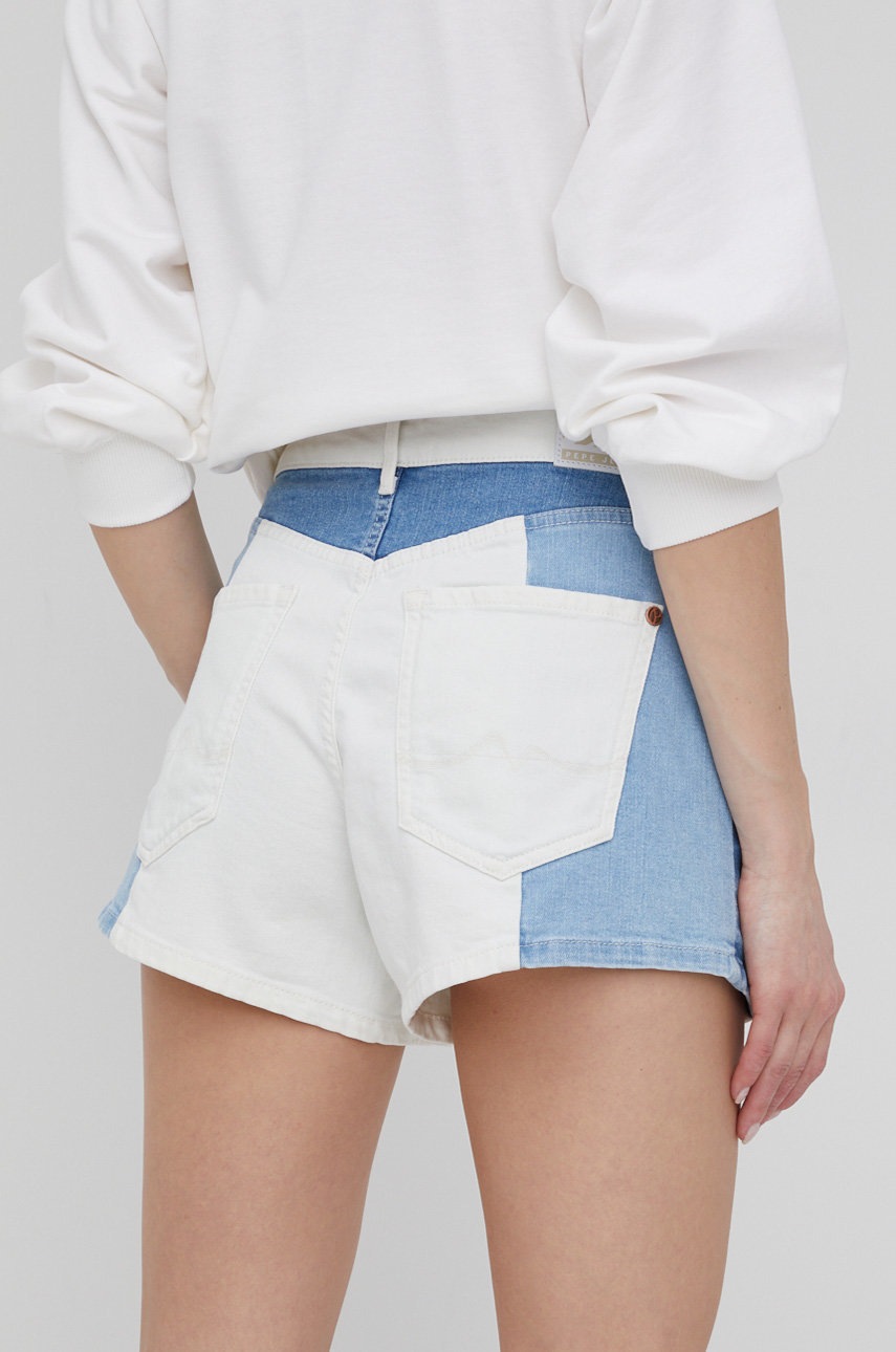 Къси панталони Pepe Jeans Marly Short Blend дамски в бяло с десен с висока талия, Бял
Къси панталони Pepe Jeans Marly Short Blend дамски в бяло с десен с висока талия, Бял