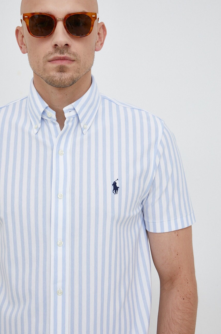 Памучна риза Polo Ralph Lauren мъжка в синьо със стандартна кройка с яка с копче, Син
Памучна риза Polo Ralph Lauren мъжка в синьо със стандартна кройка с яка с копче, Син