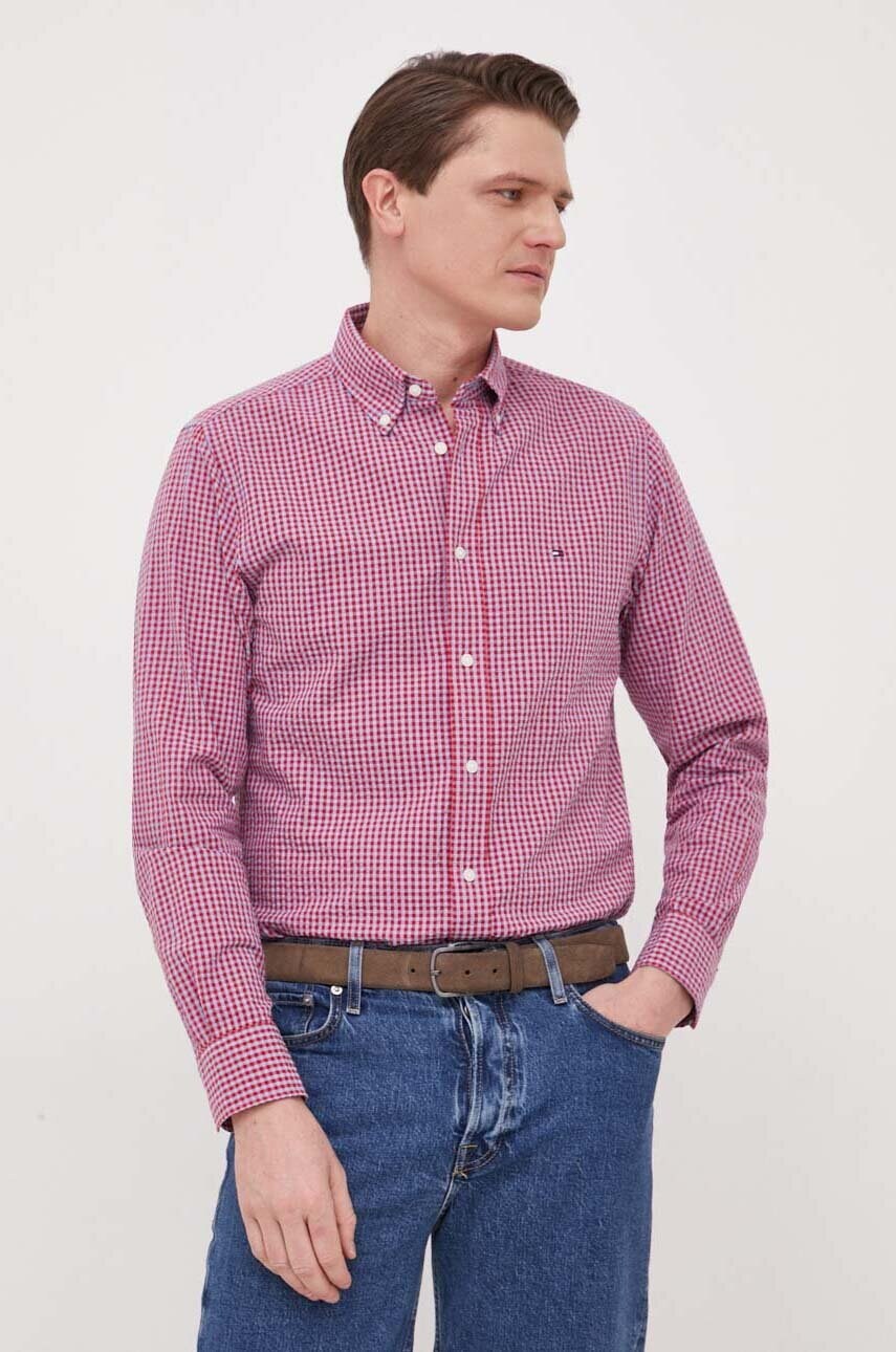 Бавовняна сорочка Tommy Hilfiger чоловіча колір бордовий regular комір button-down
Бавовняна сорочка Tommy Hilfiger чоловіча колір бордовий regular комір button-down