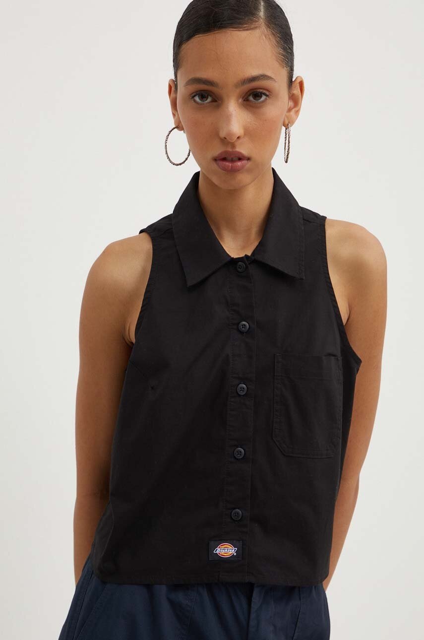 Риза Dickies SLEEVELESS WORK SHIRT W дамска в черно със стандартна кройка с класическа яка DK0A4YSV, Черен
Риза Dickies SLEEVELESS WORK SHIRT W дамска в черно със стандартна кройка с класическа яка DK0A4YSV, Черен