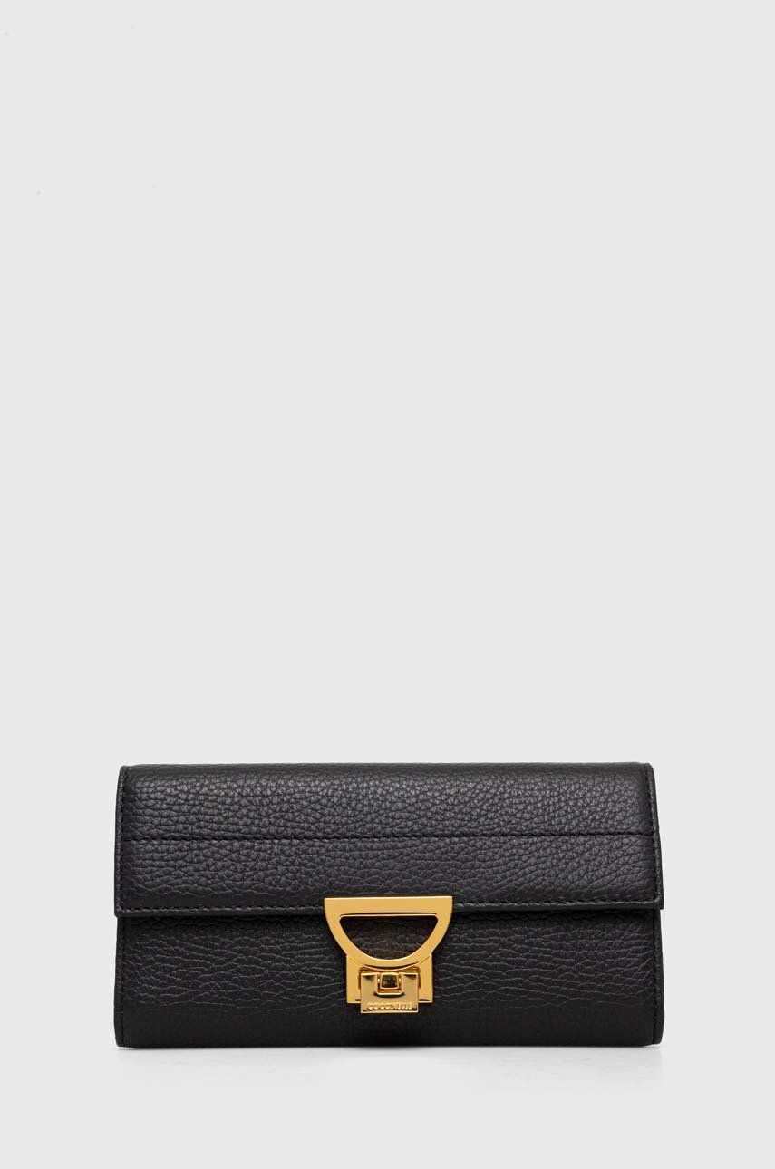 

Кожаный кошелек Coccinelle женский цвет чёрный