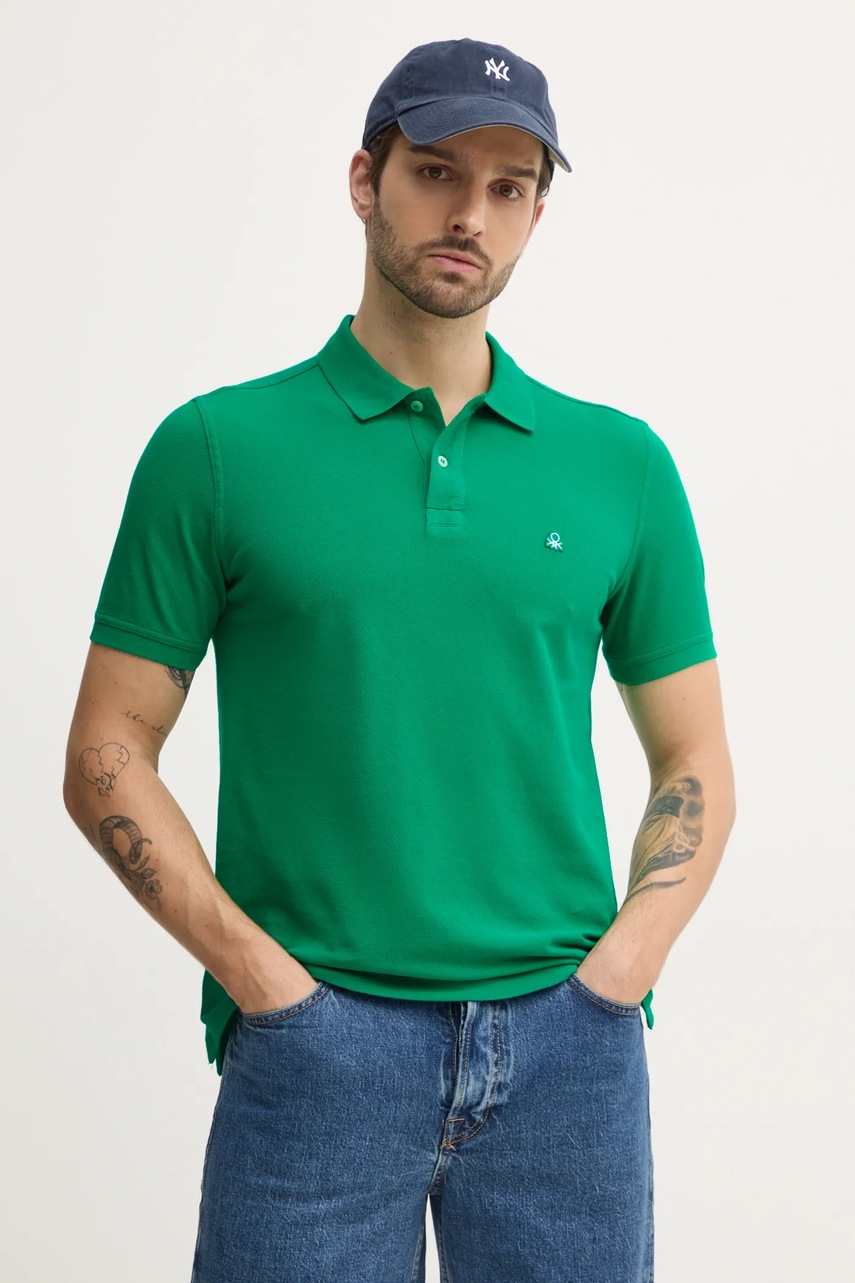 Памучна тениска с яка United Colors of Benetton в розово с изчистен дизайн 3089J3179, Зелен
Памучна тениска с яка United Colors of Benetton в розово с изчистен дизайн 3089J3179, Зелен