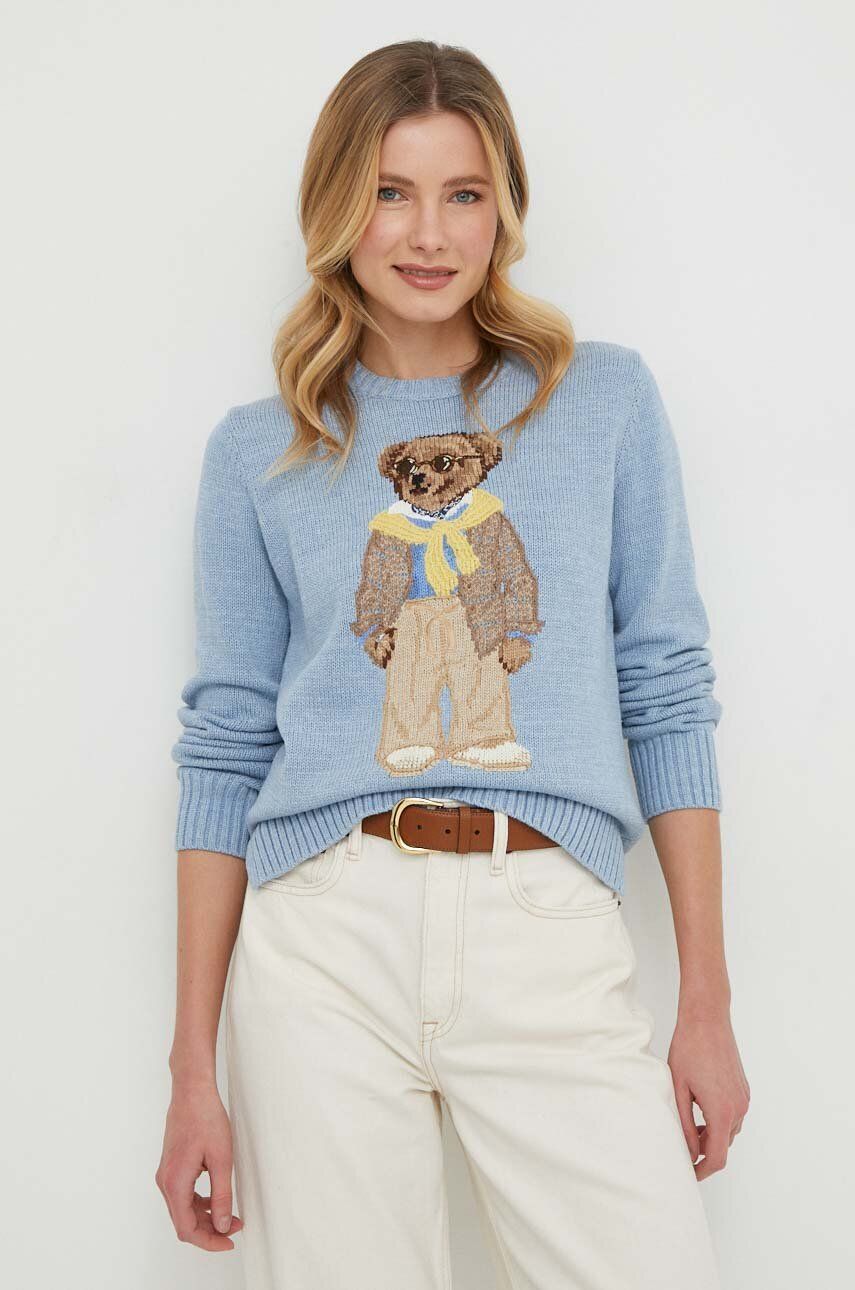 

Памучен пуловер Polo Ralph Lauren в синьо 211924442, Син