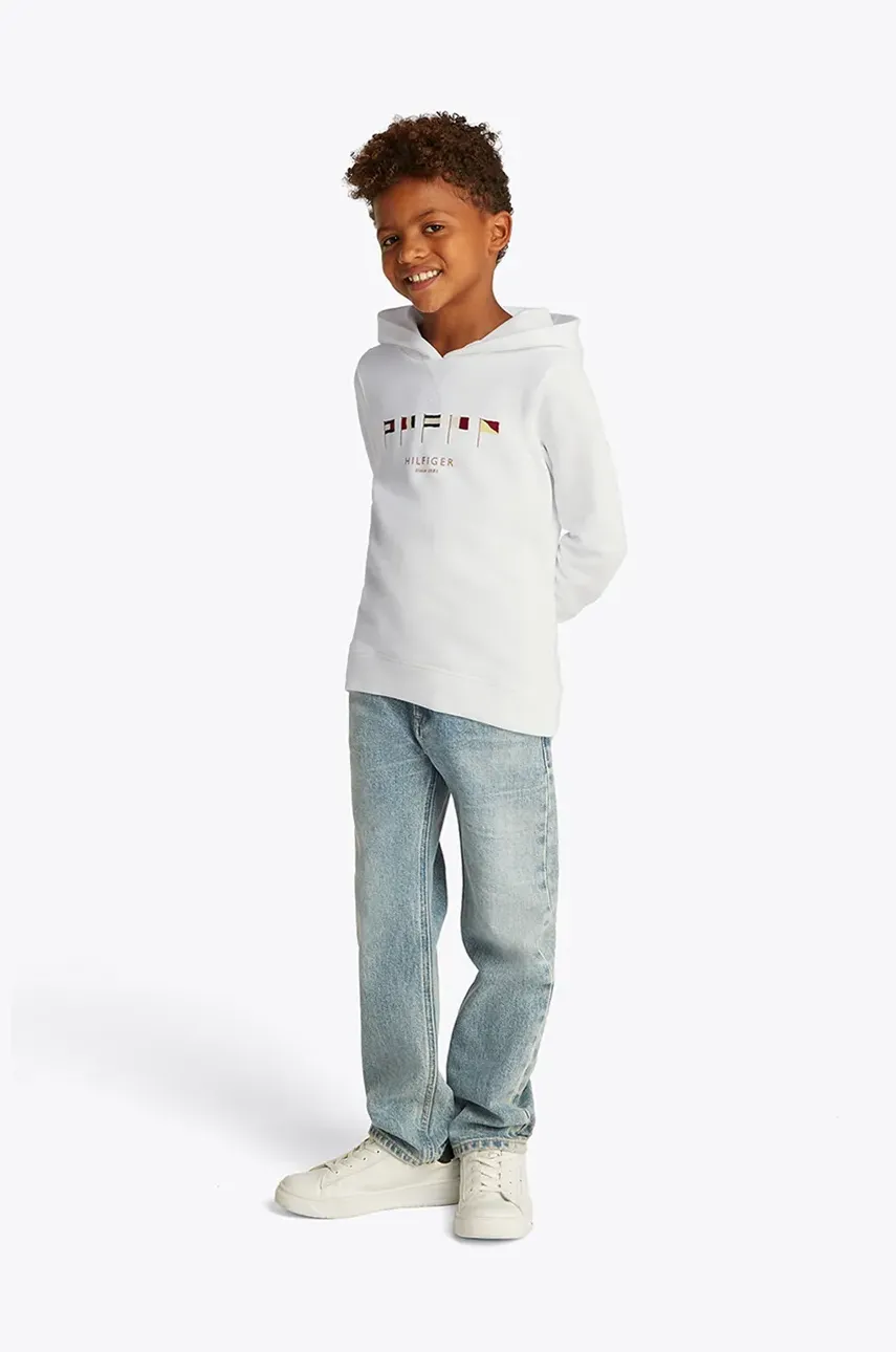 Детски памучен суичър Tommy Hilfiger в бяло с качулка с апликация KB0KB09576, Бял
Детски памучен суичър Tommy Hilfiger в бяло с качулка с апликация KB0KB09576, Бял