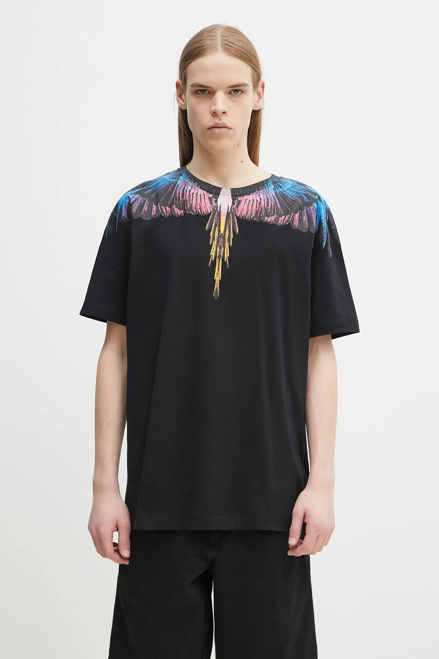 Памучна тениска Marcelo Burlon Icon Wings Basic T-Shirt Black Pink в черно с принт CMAA056S25JER0011030, Черен
Памучна тениска Marcelo Burlon Icon Wings Basic T-Shirt Black Pink в черно с принт CMAA056S25JER0011030, Черен