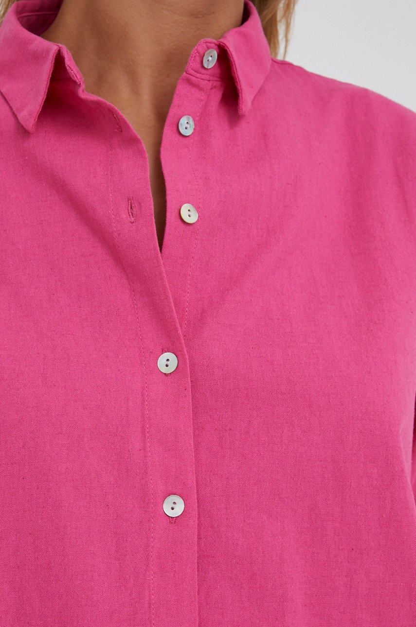 Рубашка с примесью льна Answear Lab женская цвет розовый relaxed классический воротник
Рубашка с примесью льна Answear Lab женская цвет розовый relaxed классический воротник
