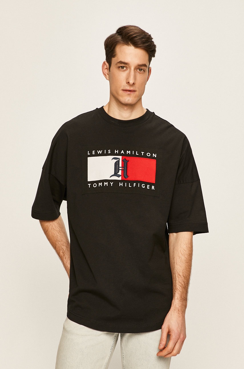 Tommy Hilfiger Tricou X Lewis Hamilton Culoare Negru 203282 Answear Ro