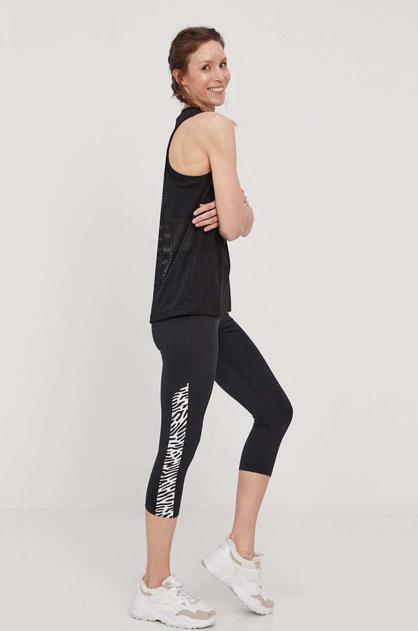 adidas Legginsy GV6585, damskie kolor czarny z nadrukiem | Answear.com