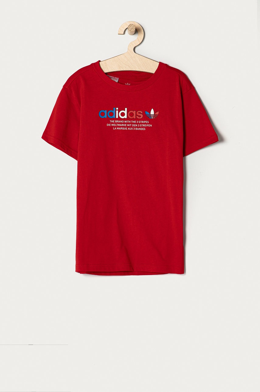 adidas Originals T-shirt dziecięcy GN7480, kolor czerwony | Answear.com