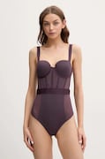 Боді Dkny колір фіолетовий прозоре однотонне DK6008