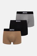 BOSS boxerky pánské bavlněné s elastanem Trunk 3P BOSS ONE 3-pack šedé 50544263