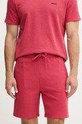 BOSS szorty lounge męskie z bawełną Waffle Shorts czerwone regular waist 50535884