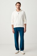 BOSS spodnie dresowe męskie z bawełną Waffle Pants turkusowe regular waist 50535877