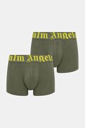 Palm Angels bokserki dopasowane męskie z bawełną 2-pack zielone PLA1UMBTR11BI