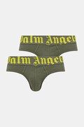 Palm Angels slipy męskie z bawełną 2-pack zielone PLA1UMBSP08BI