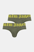 Palm Angels slipy męskie z bawełną 2-pack zielone PLA1UMBSP08BI