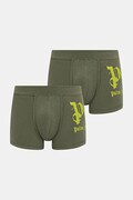 Palm Angels bokserki dopasowane męskie z bawełną 2-pack zielone PLA1UMBTR07BI