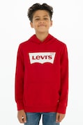 Levi's Bluza dziecięca kolor czerwony z kapturem z nadrukiem