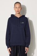 A.P.C. hanorac de bumbac Hoodie Item F femei, culoarea bleumarin, cu glugă, uni COEAS.F27674-PECHE