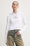Diesel felső F-SLIMMY-HOOD-OD fehér, női, nyomott mintás, kapucnis, A15714.0GRAC