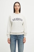 Pamučna dukserica Barbour za žene, boja: bijela, s aplikacijom, LOL0591