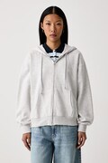 Levi's суичър с цип и качулка дамски с памук EVERYDAY FULL ZIP сив 0082L