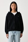 Levi's суичър с цип и качулка дамски с памук EVERYDAY FULL ZIP черен 0082L
