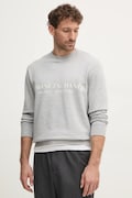 Pamučna dukserica Armani Exchange za muškarce, boja: siva, s tiskom