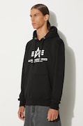 Alpha Industries sweatshirt Basic Hoody men's black color 178312.03