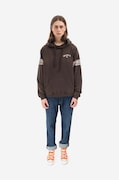 Bavlněná mikina Guess Washed Hoodie pánská, hnědá barva, s kapucí, vzorovaná, M2BQ00KBB40 G1CG