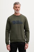 Bavlnená mikina Fjallraven Logo Sweater pánska, zelená farba, s nášivkou, F84142