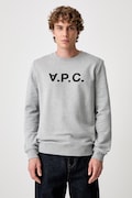 Bavlnená mikina A.P.C. Sweat Vpc COECQ-H27378 BLACK pánska, šedá farba, s nášivkou