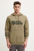 Fjallraven bluza bawełniana Logo Hoodie męska kolor zielony z kapturem z nadrukiem F84144.622-622