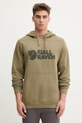 Fjallraven bluza bawełniana Logo Hoodie męska kolor zielony z kapturem z nadrukiem F84144.622-622